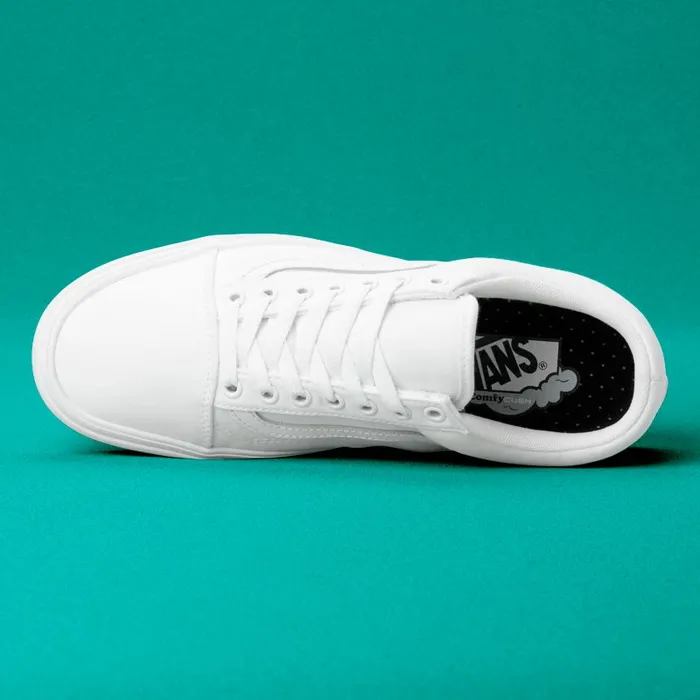 Vans Classics Shoes Mens ComfyCush Old Skool True WhiteTrue White Vans Classics Shoes Mens ComfyCush Old Skool True WhiteTrue White