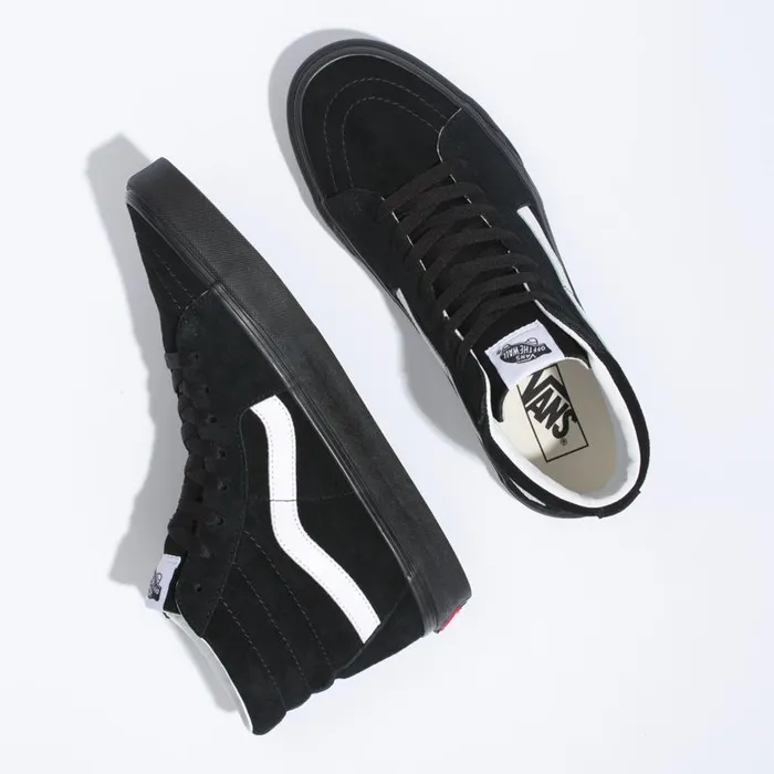 Vans Classics Shoes Mens Pig Suede Sk8Hi BlackBlack Vans Classics Shoes Mens Pig Suede Sk8Hi BlackBlack