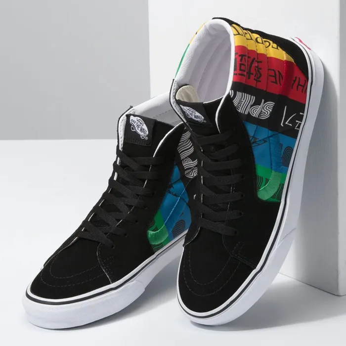 Vans Classics Shoes Mens Spirit Sk8Hi MultiTrue White Vans Classics Shoes Mens Spirit Sk8Hi MultiTrue White