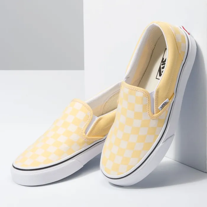 Vans Classics Shoes MensWomens Checkerboard SlipOn Golden HazeTrue White Vans Classics Shoes MensWomens Checkerboard SlipOn Golden HazeTrue White