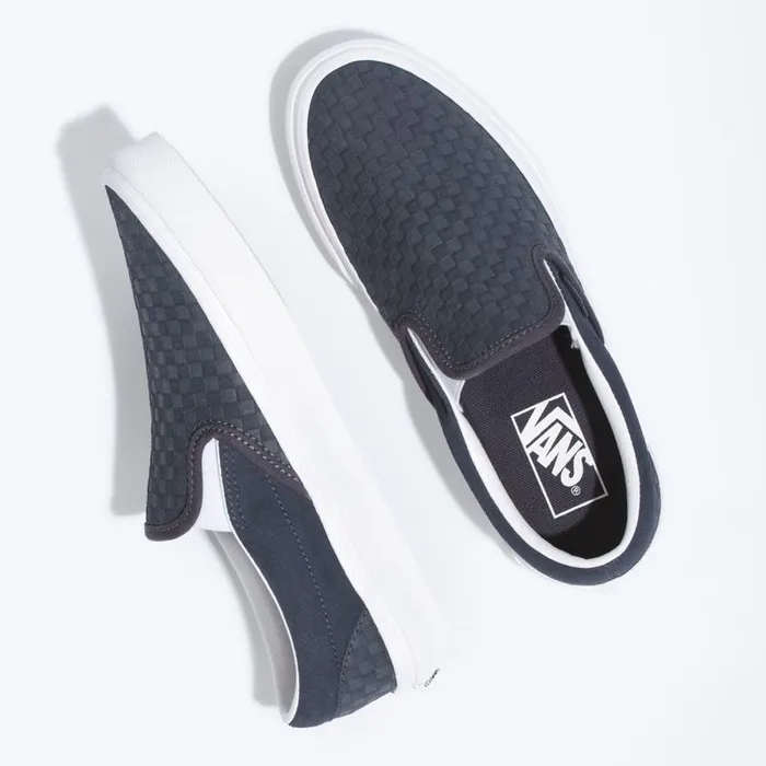 Vans Classics Shoes MensWomens Emboss Mini Check Classic SlipOn India InkTrue White Vans Classics Shoes MensWomens Emboss Mini Check Classic SlipOn India InkTrue White