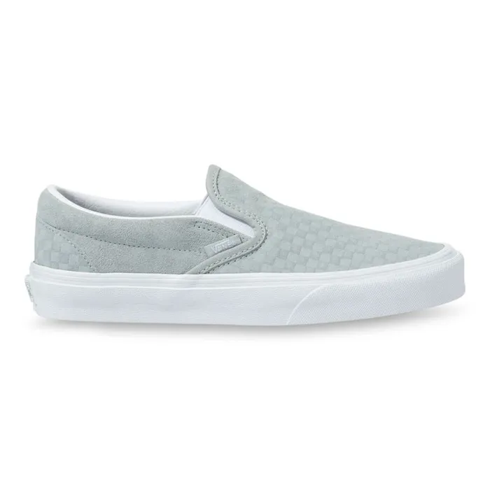 Vans Classics Shoes MensWomens Emboss Mini Check Classic SlipOn Mirage GrayTrue White Vans Classics Shoes MensWomens Emboss Mini Check Classic SlipOn Mirage GrayTrue White