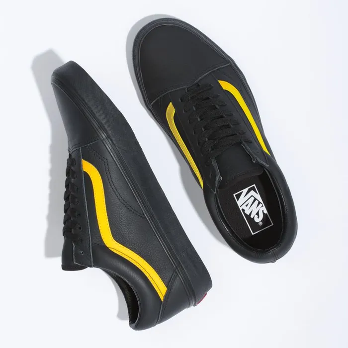 Vans Classics Shoes MensWomens Leather Pop UA Old Skool BlackLemon Chrome Vans Classics Shoes MensWomens Leather Pop UA Old Skool BlackLemon Chrome