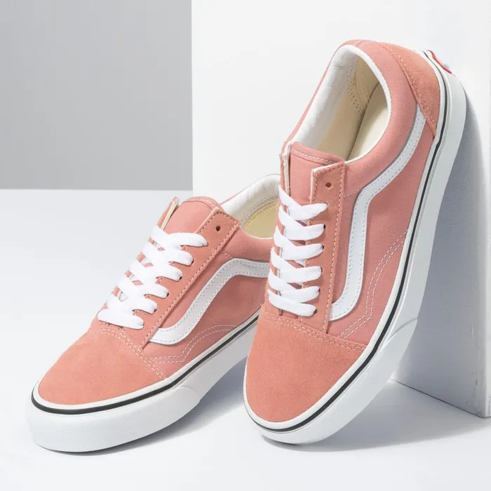 Vans Classics Shoes MensWomens Old Skool Rose DawnTrue White Vans Classics Shoes MensWomens Old Skool Rose DawnTrue White