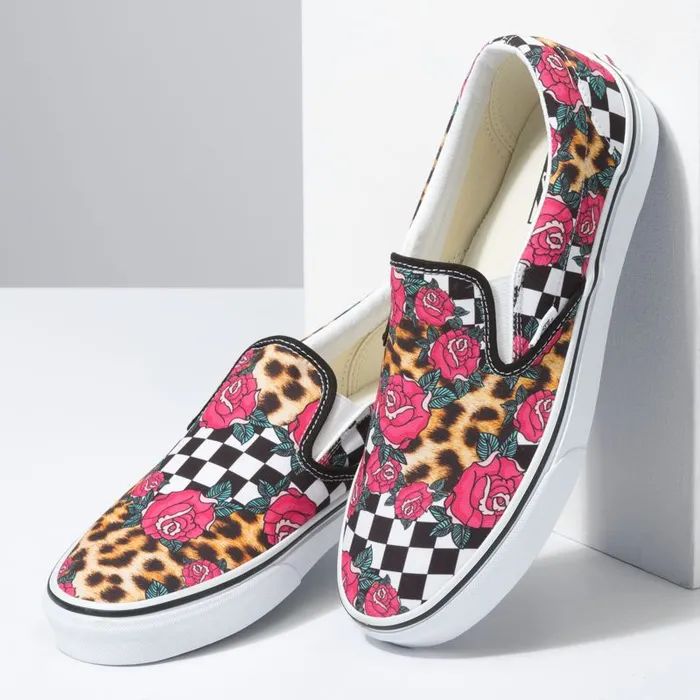 Vans Classics Shoes MensWomens RoseAnimal Check Classic SlipOn True WhiteMulti Vans Classics Shoes MensWomens RoseAnimal Check Classic SlipOn True WhiteMulti
