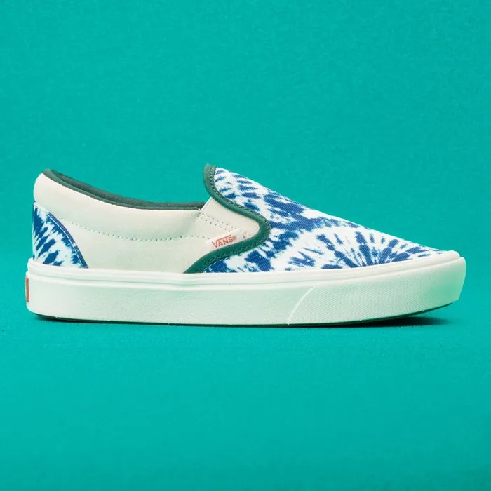 Vans Classics Shoes MensWomens TieDye Clash ComfyCush SlipOn Antique WhiteBistro Green Vans Classics Shoes MensWomens TieDye Clash ComfyCush SlipOn Antique WhiteBistro Green
