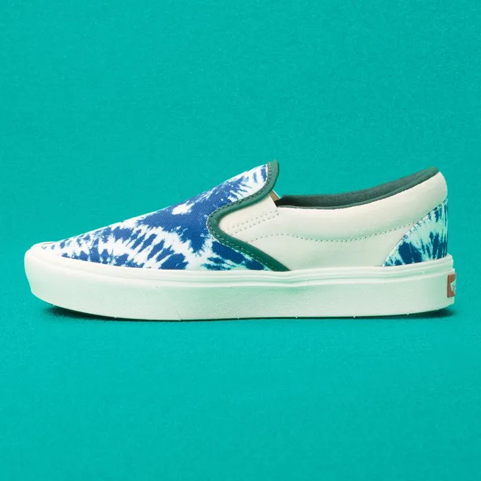 Vans Classics Shoes MensWomens TieDye Clash ComfyCush SlipOn Antique WhiteBistro Green Vans Classics Shoes MensWomens TieDye Clash ComfyCush SlipOn Antique WhiteBistro Green