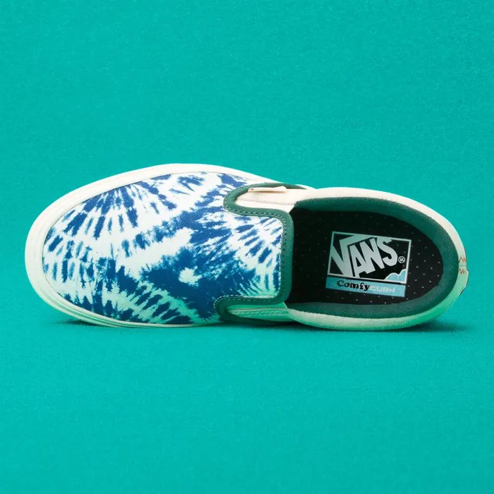 Vans Classics Shoes MensWomens TieDye Clash ComfyCush SlipOn Antique WhiteBistro Green Vans Classics Shoes MensWomens TieDye Clash ComfyCush SlipOn Antique WhiteBistro Green