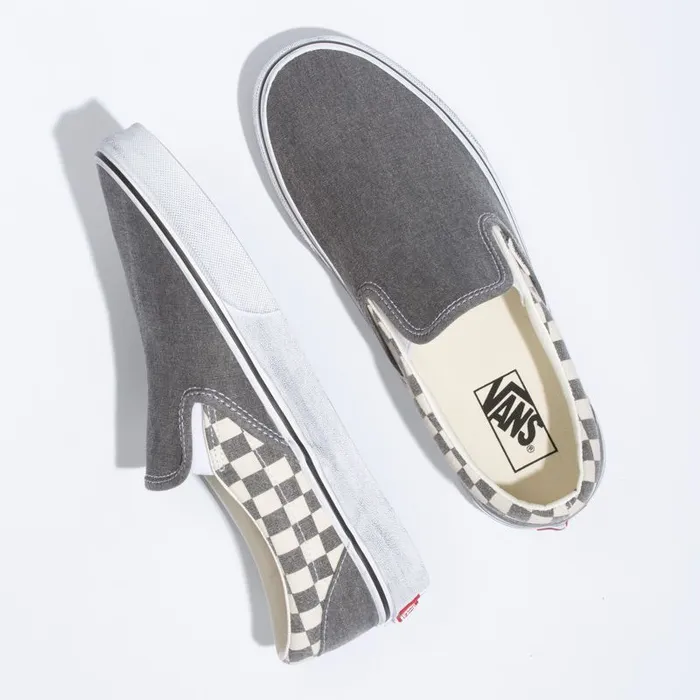 Vans Classics Shoes MensWomens Washed Classic SlipOn AsphaltTrue White Vans Classics Shoes MensWomens Washed Classic SlipOn AsphaltTrue White