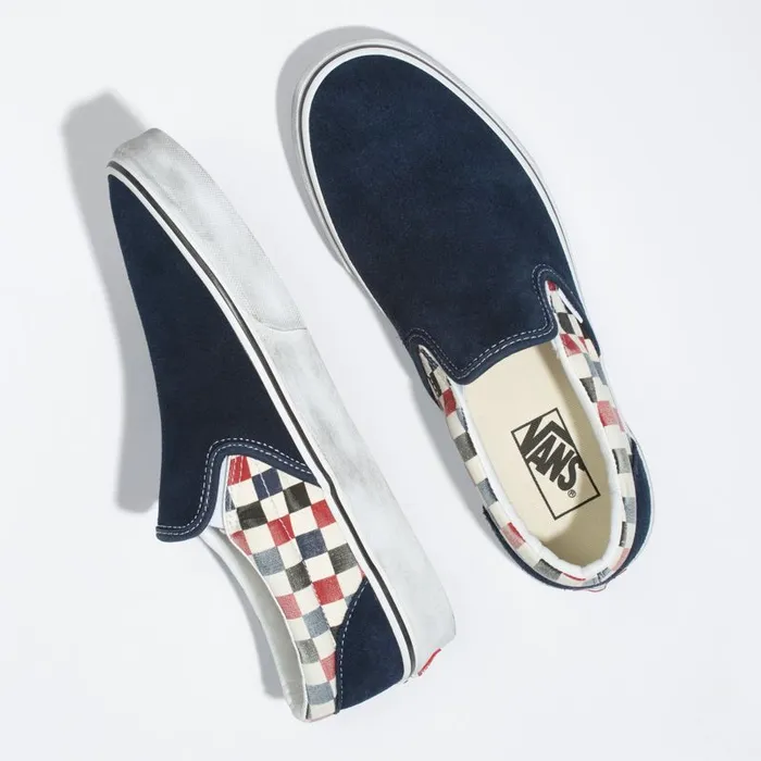 Vans Classics Shoes MensWomens Washed SlipOn Dress BluesChili Pepper Vans Classics Shoes MensWomens Washed SlipOn Dress BluesChili Pepper