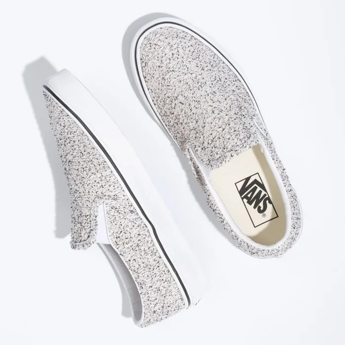 Vans Classics Shoes Womens Boucle Classic SlipOn SpeckleTrue White Vans Classics Shoes Womens Boucle Classic SlipOn SpeckleTrue White