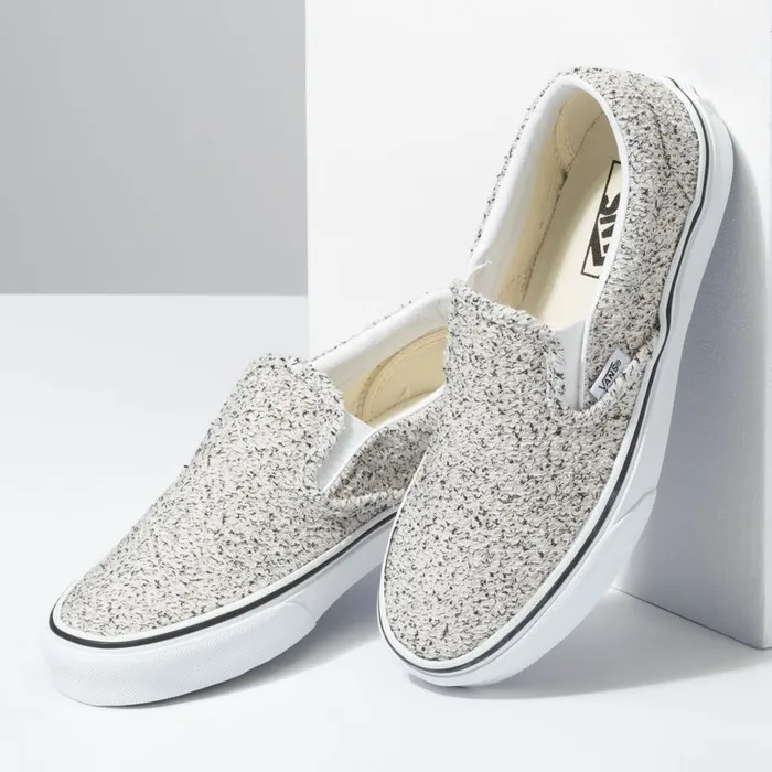 Vans Classics Shoes Womens Boucle Classic SlipOn SpeckleTrue White Vans Classics Shoes Womens Boucle Classic SlipOn SpeckleTrue White