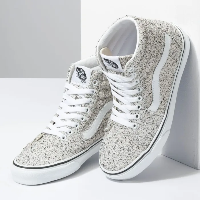Vans Classics Shoes Womens Boucle Sk8Hi SpeckleTrue White Vans Classics Shoes Womens Boucle Sk8Hi SpeckleTrue White