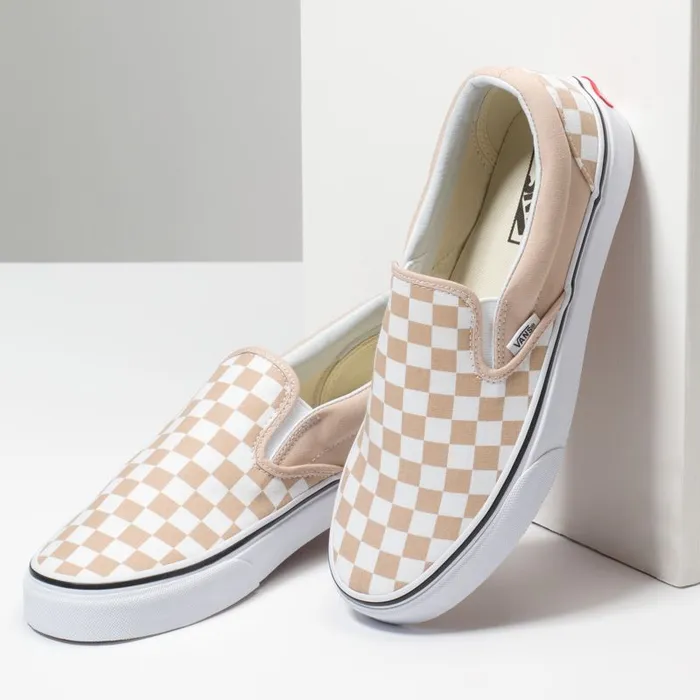 Vans Classics Shoes Womens Checkerboard SlipOn FrappeTrue White Vans Classics Shoes Womens Checkerboard SlipOn FrappeTrue White