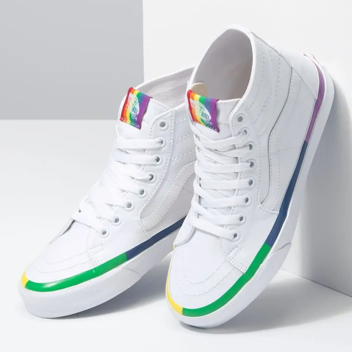 Vans Classics Shoes Womens Rainbow Foxing Sk8Hi Tapered True White