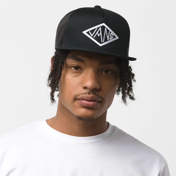 Vans Hats and Beanies Mens Dak Diamond Trucker Hat Black