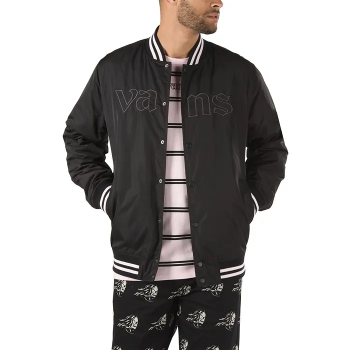 Vans Hoodies and Jackets Mens Sixty Sixers Varsity Jacket Black Vans Hoodies and Jackets Mens Sixty Sixers Varsity Jacket Black