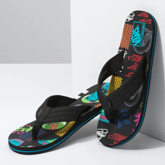 Vans Sandals Mens V66 T Street Print BlackMulti Vans Sandals Mens V66 T Street Print BlackMulti