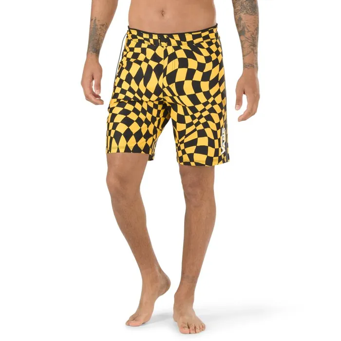 Vans Shorts and Boardshorts Mens Surf Trunk 19034 25 Lemon Chrome Warp Check Vans Shorts and Boardshorts Mens Surf Trunk 19034 25 Lemon Chrome Warp Check