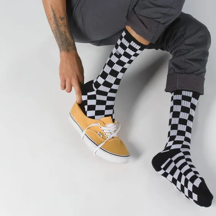 Vans Socks Mens Checkerboard Crew Sock Black White Check