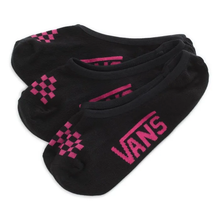 Vans Socks Womens Canoodle Super No Show Socks 3 Pair Pack Black Pink