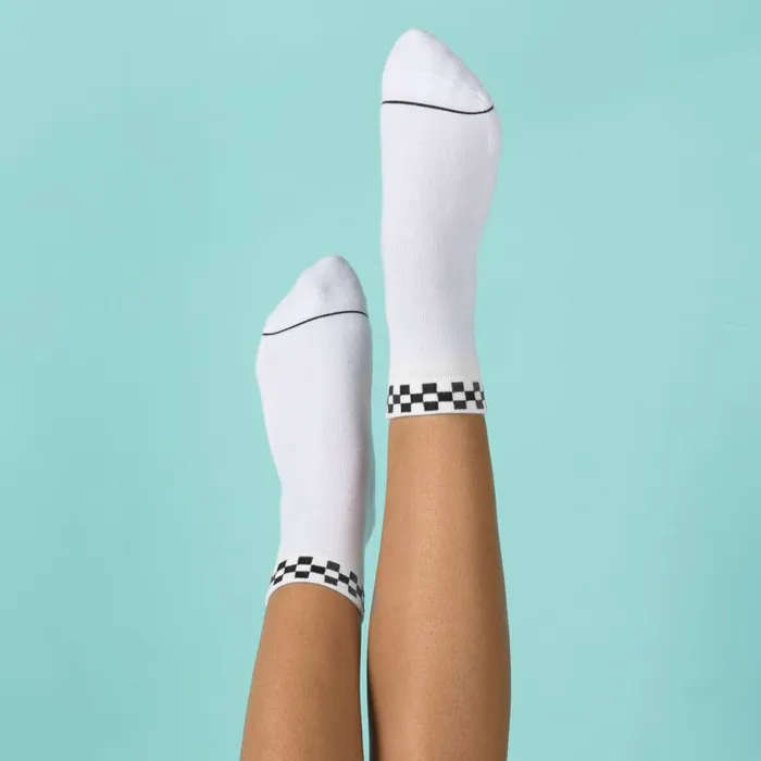 Vans Socks Womens PeekACheck Crew Sock WhiteBlack
