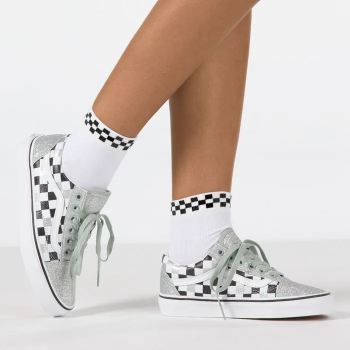 Vans Socks Womens PeekACheck Crew Sock WhiteBlack Vans Socks Womens PeekACheck Crew Sock WhiteBlack