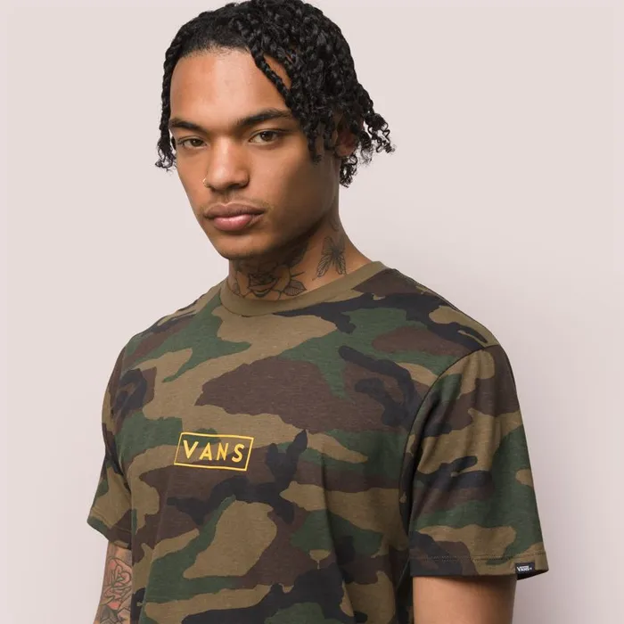 Vans TShirts and Tanks Mens Easy Box TShirt CamoLemon Chrome Vans TShirts and Tanks Mens Easy Box TShirt CamoLemon Chrome