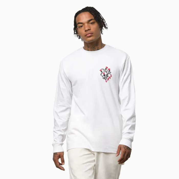 Vans TShirts and Tanks Mens Laced Long Sleeve TShirt White Vans TShirts and Tanks Mens Laced Long Sleeve TShirt White