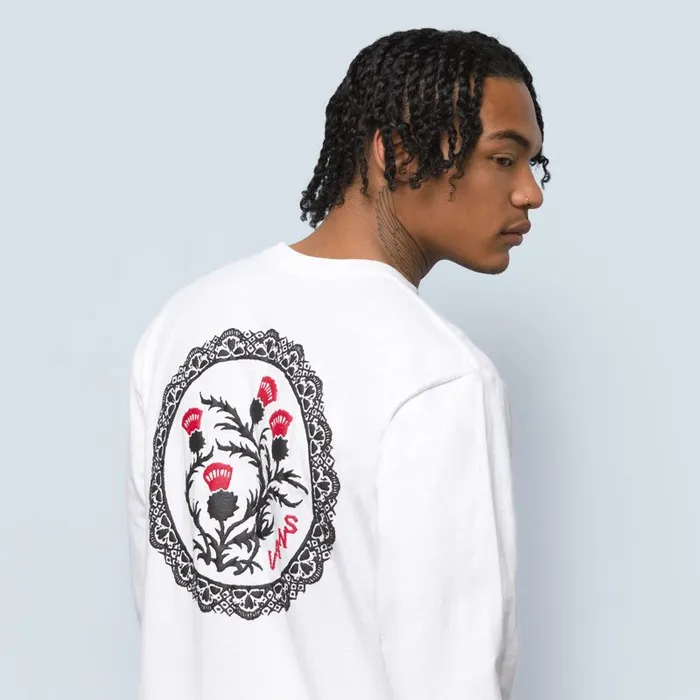 Vans TShirts and Tanks Mens Laced Long Sleeve TShirt White Vans TShirts and Tanks Mens Laced Long Sleeve TShirt White