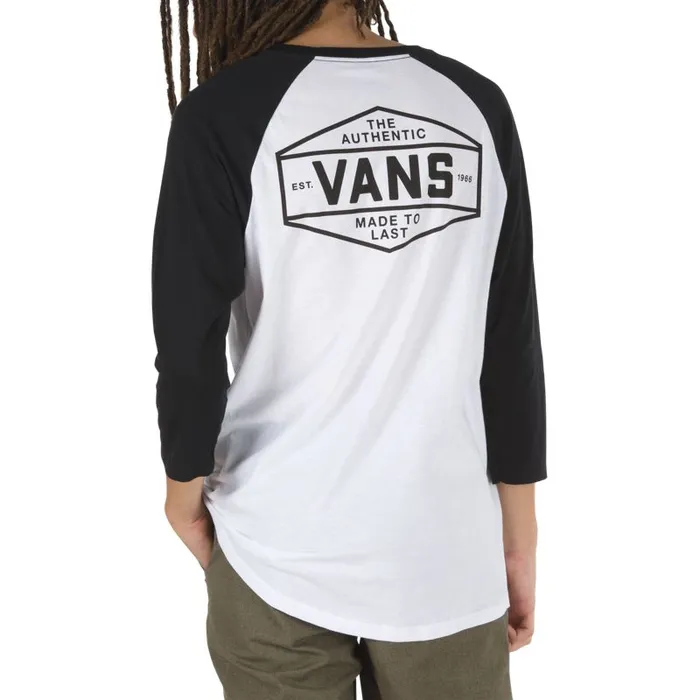 Vans TShirts and Tanks Mens Standard Raglan WhiteBlack Vans TShirts and Tanks Mens Standard Raglan WhiteBlack