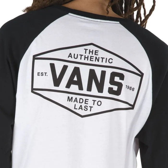 Vans TShirts and Tanks Mens Standard Raglan WhiteBlack Vans TShirts and Tanks Mens Standard Raglan WhiteBlack
