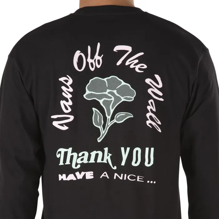 Vans TShirts and Tanks Mens Thank You Floral Long Sleeve TShirt Black Vans TShirts and Tanks Mens Thank You Floral Long Sleeve TShirt Black
