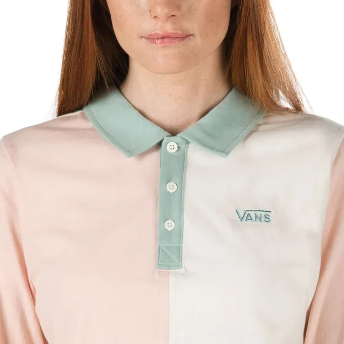 Vans Tops Womens Core Skate Long Sleeve Crop Polo Shirt Peachy Keen Vans Tops Womens Core Skate Long Sleeve Crop Polo Shirt Peachy Keen