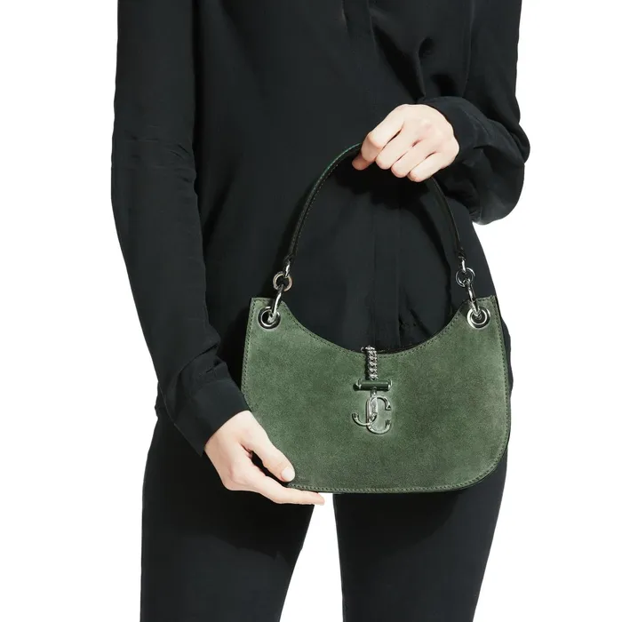 Varenne HoboS Cactus Suede And Smooth Calf Leather Hobo Handbag Cactuscactus Women JIMMY CHOO Totes and Hobo Bags