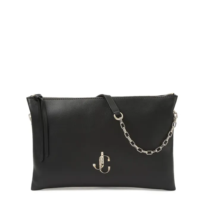 Varenne ShoulderS Black Calf Leather Shoulder Bag With Jc Logo Black Women JIMMY CHOO Crossbody Bags Varenne ShoulderS Black Calf Leather Shoulder Bag With Jc Logo Black Women JIMMY CHOO Crossbody Bags