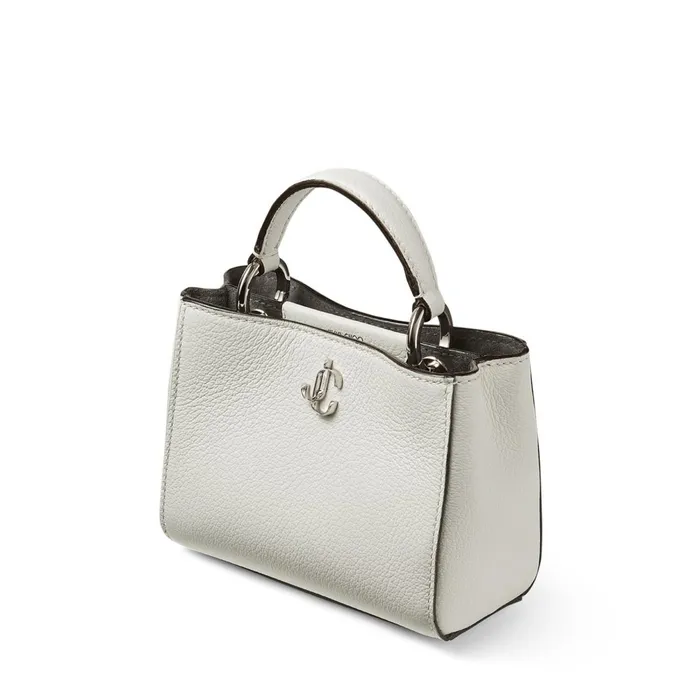 Varenne Top Handle Mini Latte City Grainy Calf Leather Mini Handbag Lattesilver Women JIMMY CHOO Top Handle Bags