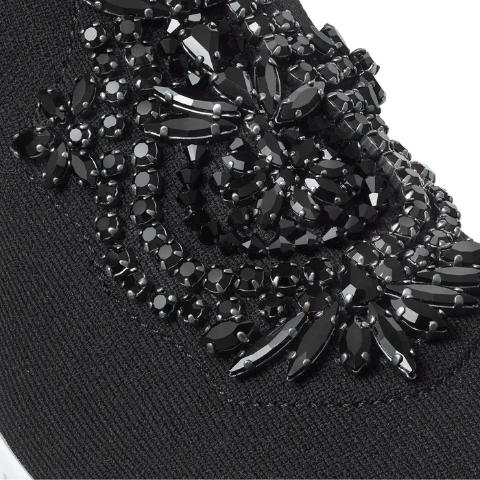 Verona Jet Black Knit Trainers With Jewel Embroidery Blackjet Women JIMMY CHOO Sneakers