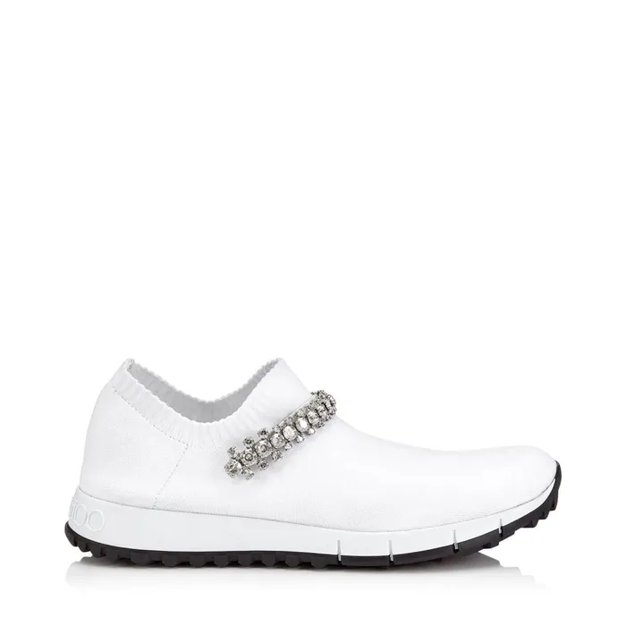 Verona White Knit Trainers With Crystal Detailing Whitecrystal Women JIMMY CHOO Sneakers Verona White Knit Trainers With Crystal Detailing Whitecrystal Women JIMMY CHOO Sneakers