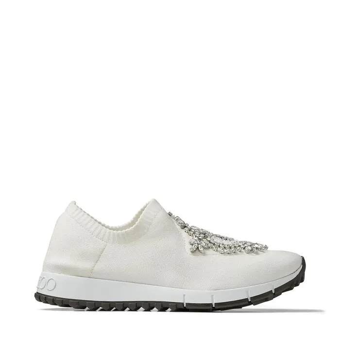 Verona White Knit Trainers With Jewel Embroidery Whitecrystal Women JIMMY CHOO Sneakers Verona White Knit Trainers With Jewel Embroidery Whitecrystal Women JIMMY CHOO Sneakers
