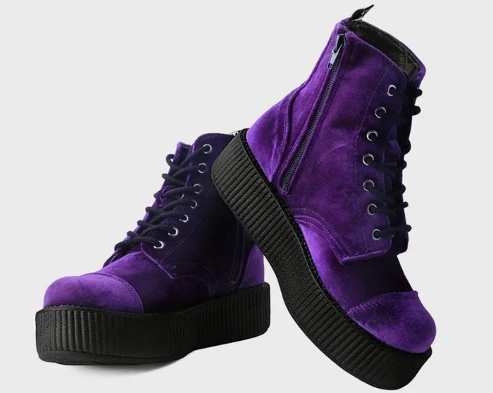 Violet Velvet Vegan Viva Mondo Boots Women TUK Shoes Boots Violet Velvet Vegan Viva Mondo Boots Women TUK Shoes Boots
