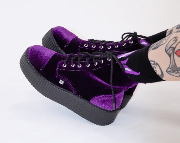 Violet Velvet Vegan Viva Mondo Boots Women TUK Shoes Boots Violet Velvet Vegan Viva Mondo Boots Women TUK Shoes Boots