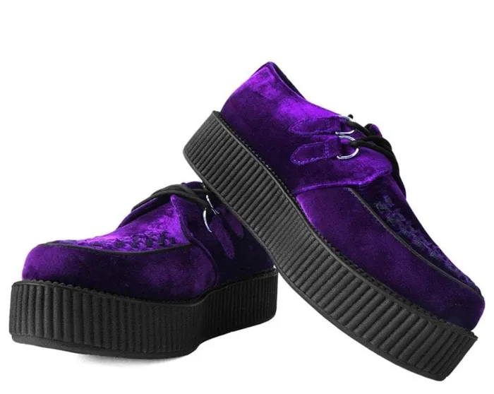 Violet Velvet Vegan Viva Mondo Creeper Women TUK Shoes Vegan Violet Velvet Vegan Viva Mondo Creeper Women TUK Shoes Vegan