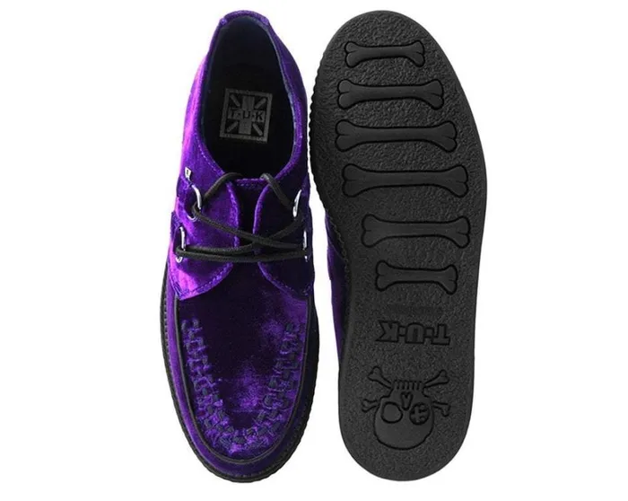 Violet Velvet Vegan Viva Mondo Creeper Women TUK Shoes Vegan Violet Velvet Vegan Viva Mondo Creeper Women TUK Shoes Vegan
