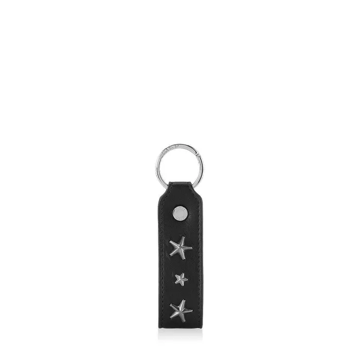 Warwick Black Biker Leather Key Chain With Gunmetal Stars Blackgunmetal Men JIMMY CHOO Keyrings Warwick Black Biker Leather Key Chain With Gunmetal Stars Blackgunmetal Men JIMMY CHOO Keyrings