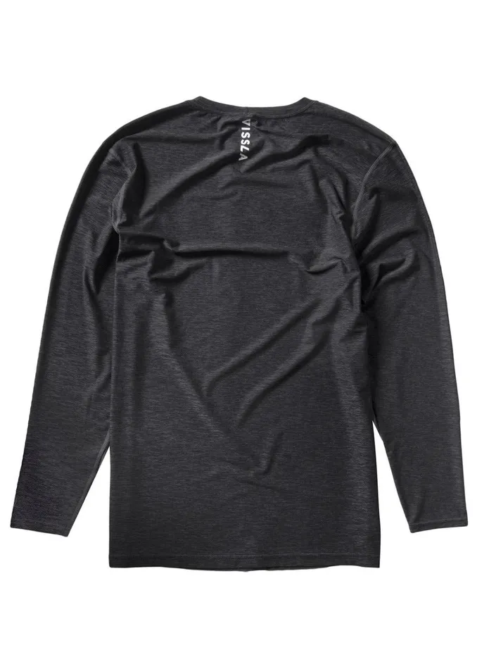 Wetsuit Tops and Lycra Men Vissla Twisted Eco Long Sleeve Lycra Rash Guard Black Heather Wetsuit Tops and Lycra Men Vissla Twisted Eco Long Sleeve Lycra Rash Guard Black Heather