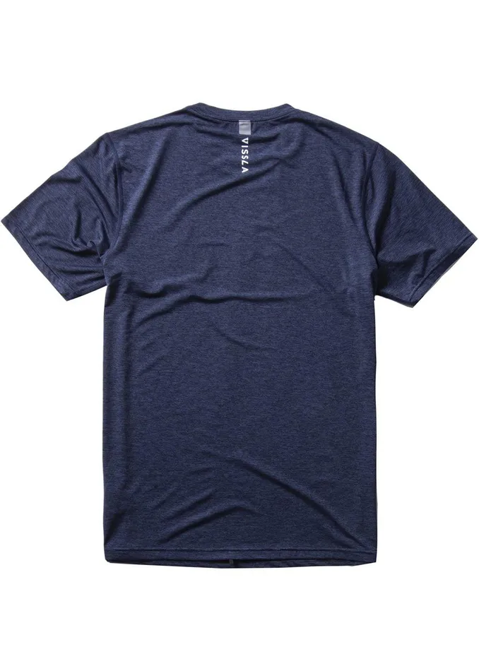 Wetsuit Tops and Lycra Men Vissla Twisted Eco Short Sleeve Lycra Rash Guard Dark Navy Heather Wetsuit Tops and Lycra Men Vissla Twisted Eco Short Sleeve Lycra Rash Guard Dark Navy Heather