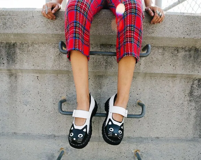 White And Black Kitty Mary Jane Women TUK Shoes Kitty Styles White And Black Kitty Mary Jane Women TUK Shoes Kitty Styles