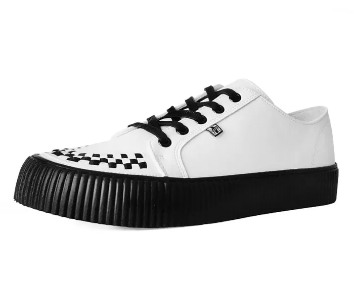 White Leather LaceUp Creeper Sneaker Men TUK Shoes Sneakers