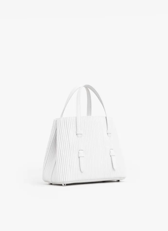White MINA 20 BAG IN VERTICAL LEATHER Women Alaa Le Mina